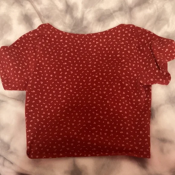 Brandy Melville red cross crop top - Picture 2 of 3